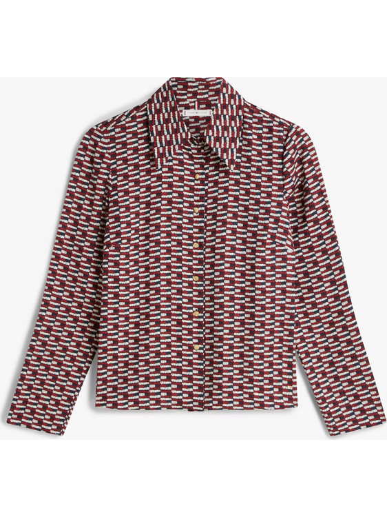 Tommy Hilfiger Μακρυμάνικο Γυναικείο Πουκάμισο Μεταξωτό Μπορντό WW0WW47930-0GY