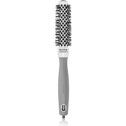 Olivia Garden Expert Shine Wavy Bristles Θερμική Βούρτσα Μαλλιών για Ίσιωμα Λευκή Γκρι 20mm