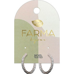 Farma Bijoux Γυναικεία Σκουλαρίκια Κρίκοι από Ορείχαλκο Ασημί BEC884