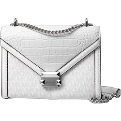 Michael Kors Γυναικεία Τσάντα Χιαστί Δερμάτινη Λευκή με Αλυσίδα 35S5SWHL6B