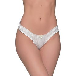 Milena By Paris Γυναικείο Sexy String με Πέρλες Εκρού 7685