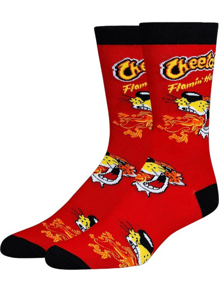 Cool X Cheetos Flamin Hot Fire Ανδρικές Κάλτσες Ψηλές με Σχέδια Κόκκινες 36766MCNCF