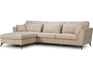 Liberta Forever Γωνιακός Καναπές Αριστερή Γωνία Μπεζ 316x185x92cm 71-0367