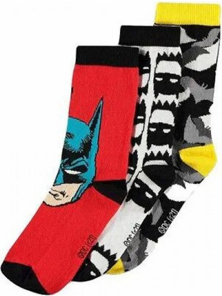 Difuzed Comics Batman Ανδρικές Κάλτσες Ψηλές με Σχέδια Πολύχρωμες 3Pack