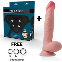 Rockarmy Harness Strap On με Dildo Flesh