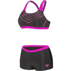 Arena Proposal Αθλητικό Bikini Set Μπουστάκι Boxer Μαύρο Φούξια 010804-590
