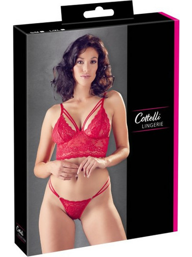 Cottelli Σετ Sexy Εσώρουχα See Through με Δαντέλα Κόκκινα 22136303131