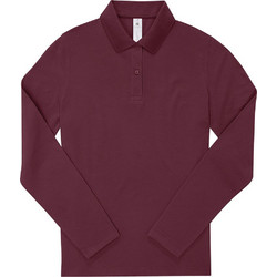 B&C Collection Γυναικεία Μπλούζα Polo Μακρυμάνικη Μπορντό PW462