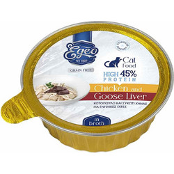 Egeo Pet Food Adult High Protein Grain Free with Chicken & Goose Liver in Broth 80gr