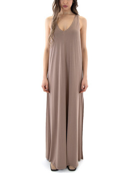 Zoya Maxi Καλοκαιρινό Βραδινό Φόρεμα Καφέ 1651.310.0421