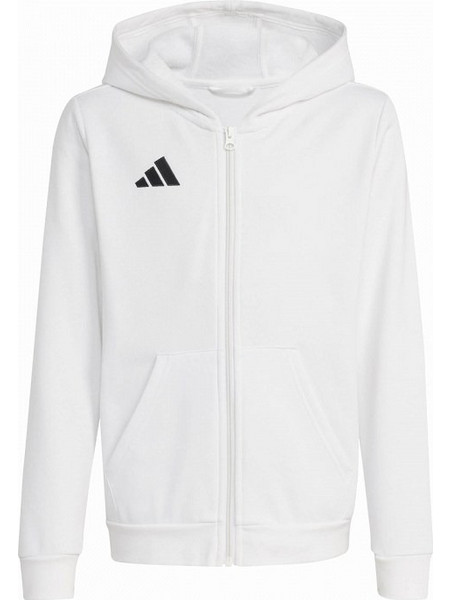 Adidas Παιδική Ζακέτα Φούτερ με Κουκούλα και Φερμουάρ Λευκή ENTRADA26