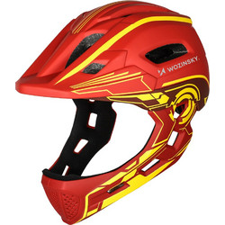 Wozinsky HT-27CZ Παιδικό Κράνος Ποδηλάτου Βουνού / Downhill Full Face με Led Κόκκινο Κίτρινο