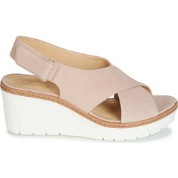 Clarks Καλοκαιρινές Γυναικείες Πλατφόρμες Χαμηλές Δερμάτινες Nude 26141165