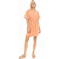 Pink Label Mini Καλοκαιρινό Καθημερινό Φόρεμα Πορτοκαλί B539