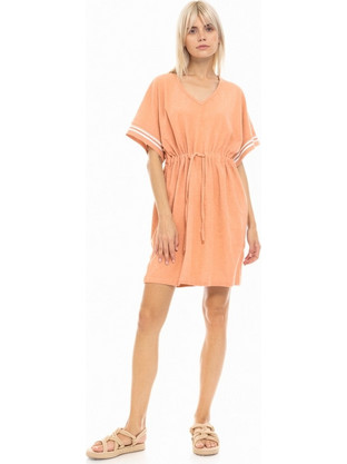 Pink Label Mini Καλοκαιρινό Καθημερινό Φόρεμα Πορτοκαλί B539