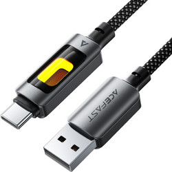 Acefast C21-04 Braided LED USB-A to USB-C 1.2m Black