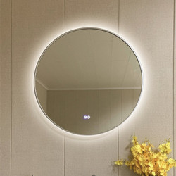 Inter Ceramic Στρογγυλός Καθρέπτης Μπάνιου Led Αντιθαμβωτικός Αφής Μεταλλικός Satin ICL 1855/80