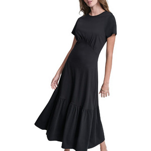 DKNY Midi Καλοκαιρινό Βραδινό Φόρεμα Μαύρο DJ6D9175-BLK