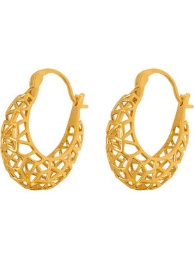 RO Accessories Γυναικεία Σκουλαρίκια Κρίκοι Xρυσά E1350