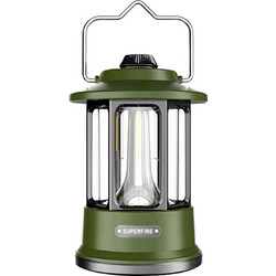 Superfire T35 Επαναφορτιζόμενο Φανάρι Led για Camping με Power Bank 1.5W 220lm Πράσινο