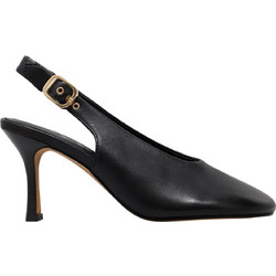 Inuovo Γόβες Slingback Δερμάτινες με Λεπτό Ψηλό Τακούνι Μαύρες MDC049-NAB
