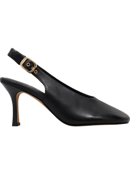 Inuovo Γόβες Slingback Δερμάτινες με Λεπτό Ψηλό Τακούνι Μαύρες MDC049-NAB
