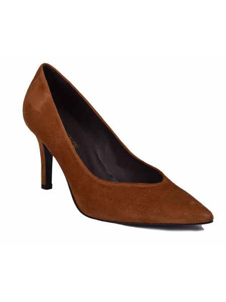 Mia Γόβες Suede με Τακούνι Στιλέτο Καφέ 5215-892-76536