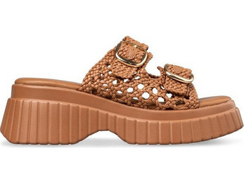 Envie Shoes Καλοκαιρινές Γυναικείες Πλατφόρμες Χαμηλές Καφέ E96-23370-36