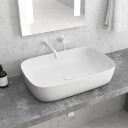 Karag LT 2143-PMW Επικαθήμενος Νιπτήρας Μπάνιου Πορσελάνης 60x39x14.5cm Λευκός