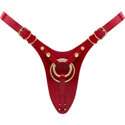 Leatherette Fabulous Harness Strap On Κόκκινο