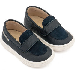 Babywalker Βαπτιστικά Loafers για Αγόρι Δερμάτινα Ανατομικά Navy Μπλε BS3094