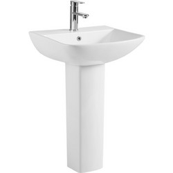 Karag AMFIPOLIS TR-367 Κρεμαστός Νιπτήρας Μπάνιου Πορσελάνης με Κολόνα 56x45x83cm Λευκός