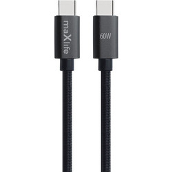 Maxlife MXUC-12 Braided USB-C to USB-C 60W 1m Black