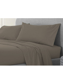 Γαρύφαλλο Σεντόνι King Size Βαμβακερό με Λάστιχο 180x200+30 Reactive Taupe