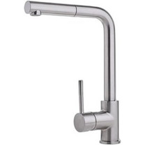 Viospiral Modea Pull Out Line 00-02086/BN Μπαταρία Κουζίνας Πάγκου Διπλής Παροχής Ανάμεικτη με Ντουζ Inox
