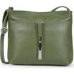 Passaggio Leather Γυναικεία Τσάντα Χιαστί Δερμάτινη Κυπαρισσί με Στενό Λουρί 5528-KR-04