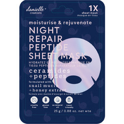 Danielle Night Repair Peptide Snail Mucin Sheet Μάσκα Προσώπου για Ενυδάτωση με Πεπτίδια 1τμχ