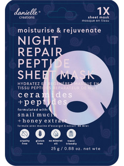 Danielle Night Repair Peptide Snail Mucin Sheet Μάσκα Προσώπου για Ενυδάτωση με Πεπτίδια 1τμχ