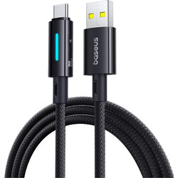 Baseus Braided LED USB-A to USB-C 100W 2m Black P10379002121-01