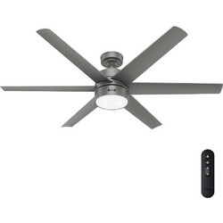 Hunter Solaria Matte Silver Ανεμιστήρας Οροφής 153cm 21W με Φως & Τηλεχειριστήριο Ασημί