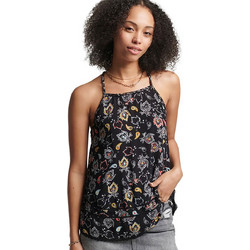 Superdry Γυναικείο Καλοκαιρινό Top Μαύρο Πολύχρωμο W6011278A-6WV
