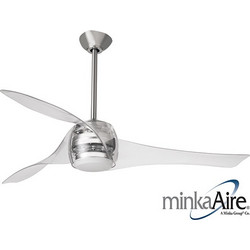 Minka Aire Artemis Transparent Ανεμιστήρας Οροφής 147cm 70W με Φως Διαφανής