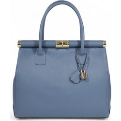 Passaggio Leather Γυναικεία Τσάντα Χειρός Δερμάτινη Μπλε 6187-KR-38