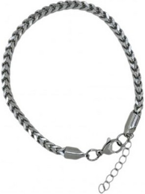 RO Accessories Γυναικείο Βραχιόλι Αλυσίδα από Ατσάλι Ασημί BR191