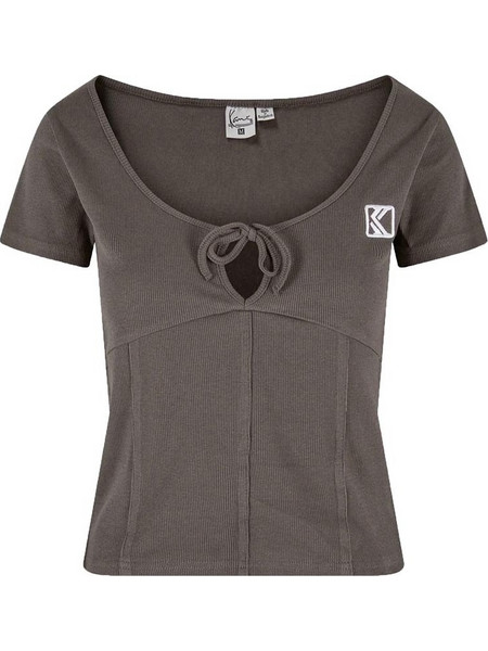 Karl Kani Γυναικείο Καλοκαιρινό Crop Top Ριπ Ανθρακί KW241-026-2