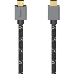 Hama Καλώδιο HDMI 2.1 Braided HDMI Male to HDMI Male 2m Black Grey 200504