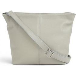 Passaggio Leather Γυναικεία Τσάντα Χιαστί Δερμάτινη Γκρι με Στενό Λουρί 5976-KR-44