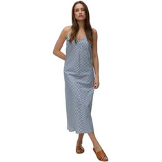 Vero Moda Midi Καλοκαιρινό Καθημερινό Φόρεμα Λευκό Γαλάζιο 10345674