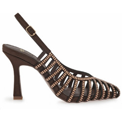 Exe Γόβες Slingback με Λεπτό Ψηλό Τακούνι & Στρας Σοκολατί W47005055-9X9