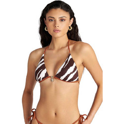 BLU4U Zebra Stripes Bikini Top Τριγωνάκι Animal Print Σοκολατί Λευκό 26366563-18